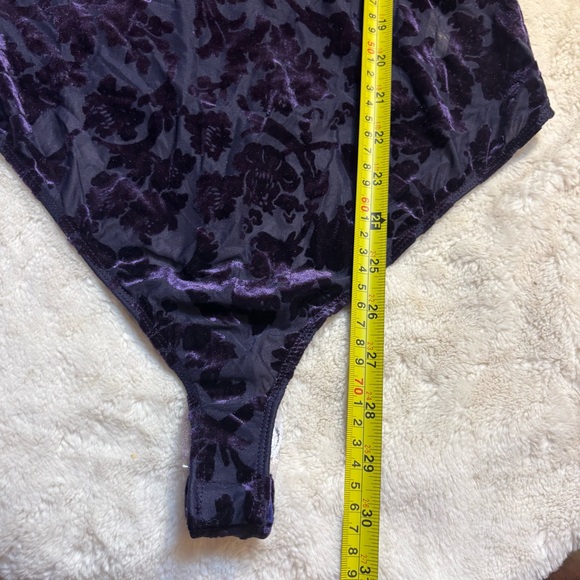 Final Sale! NWT Free People Bodysuit Lg Deep Purple Floral Deep Sea Magic Hour - Picture 14 of 16